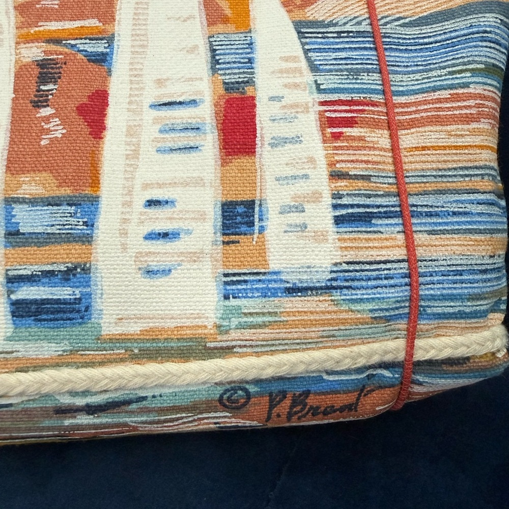 Paul Brent Sun n Sand Coastal Sailboat Canvas Tote - Picture 4 of 15